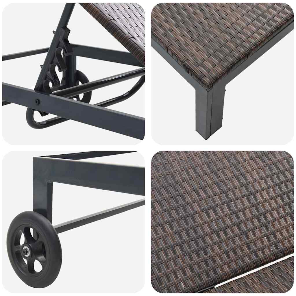 Solseng 3 stk. polyrattan Brun