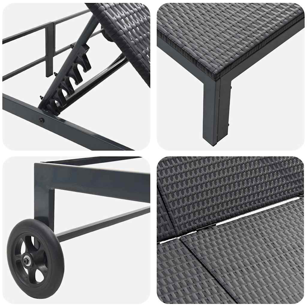 Solseng polyrattan Sort