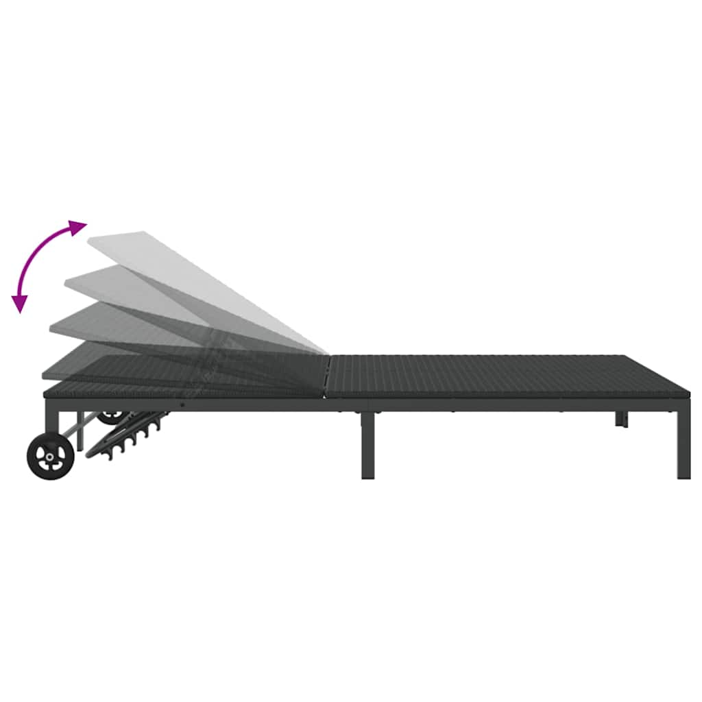 Solseng polyrattan Sort
