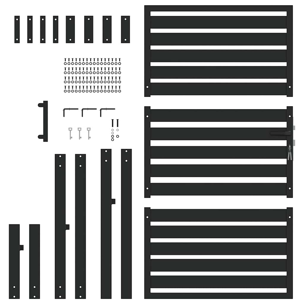havelåge låsbar 100x150 cm aluminium sort