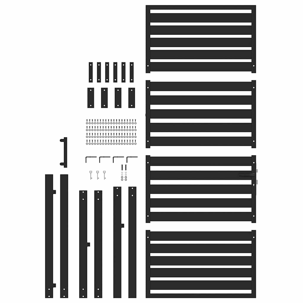 havelåge låsbar 100x200 cm aluminium sort