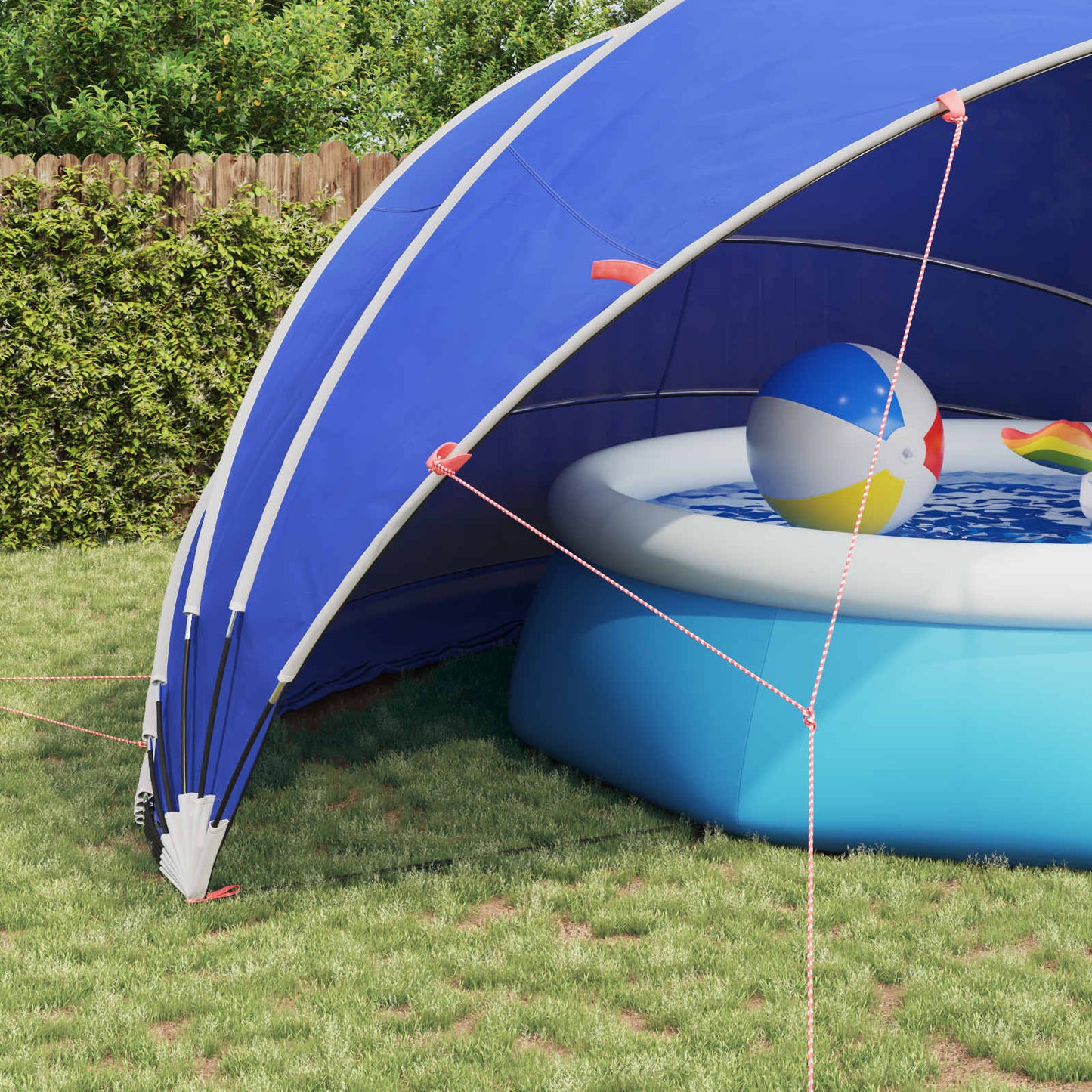 Pool Dome 592 x 590 x 275 cm 185T polyester med PU-belægning