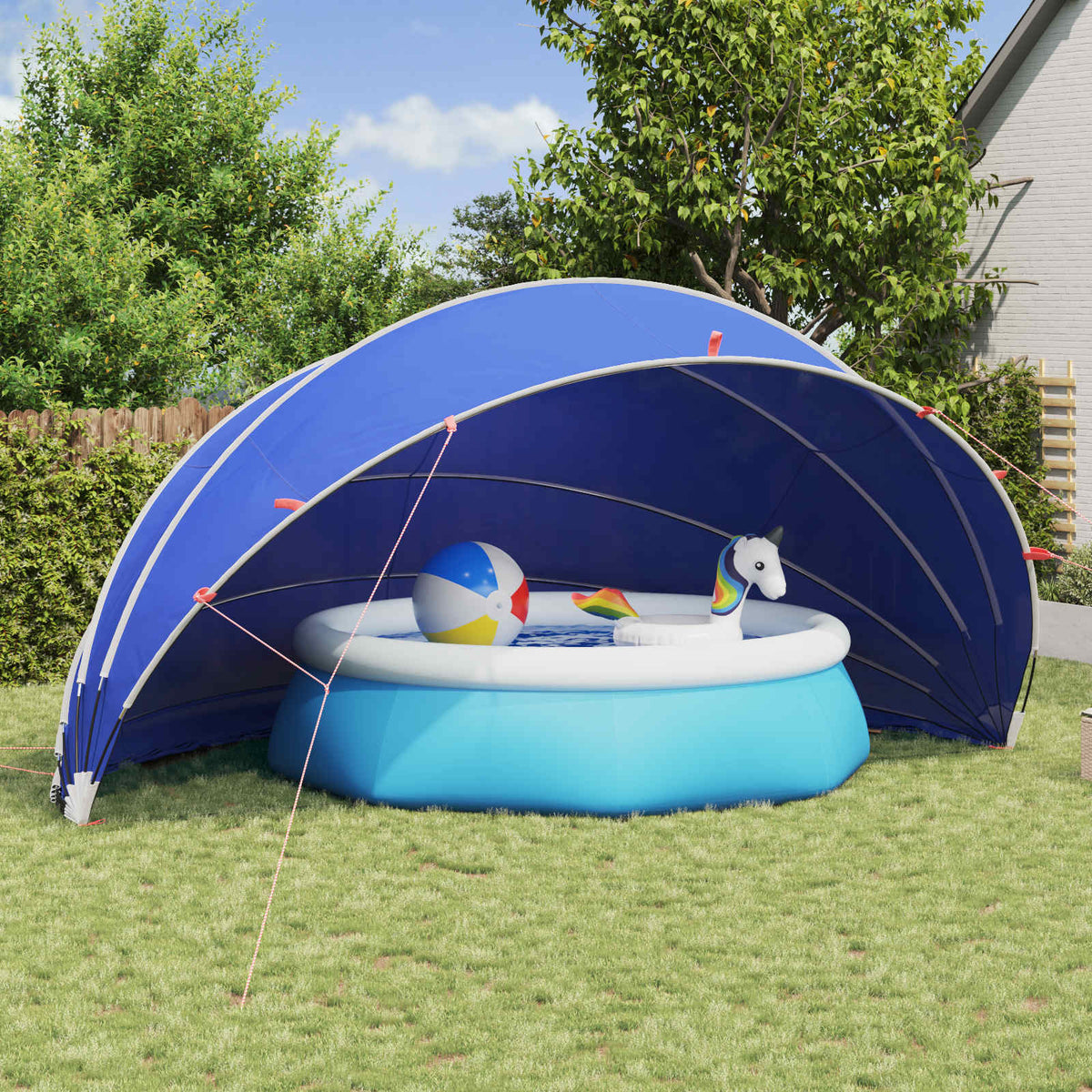 Pool Dome 592 x 590 x 275 cm 185T polyester med PU-belægning