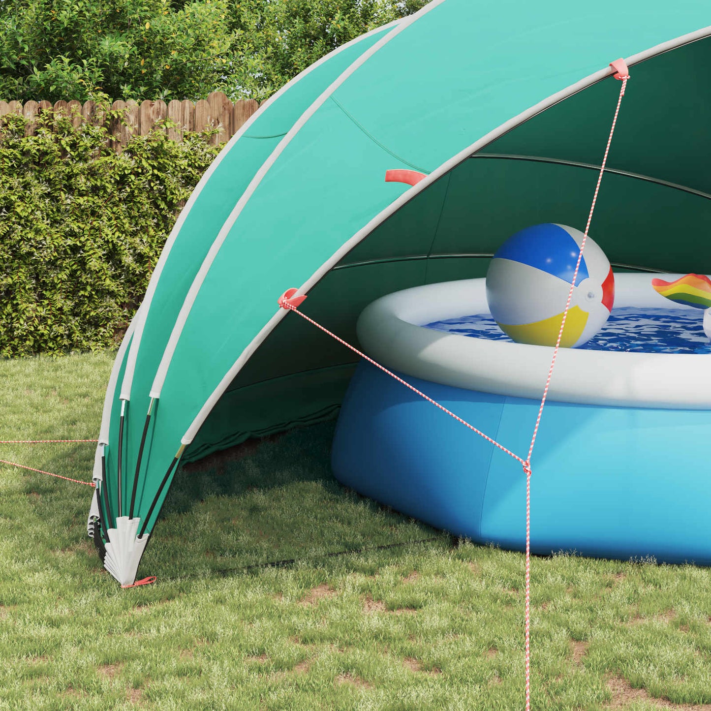 Pool Dome 592 x 590 x 275 cm 185T polyester med PU-belægning