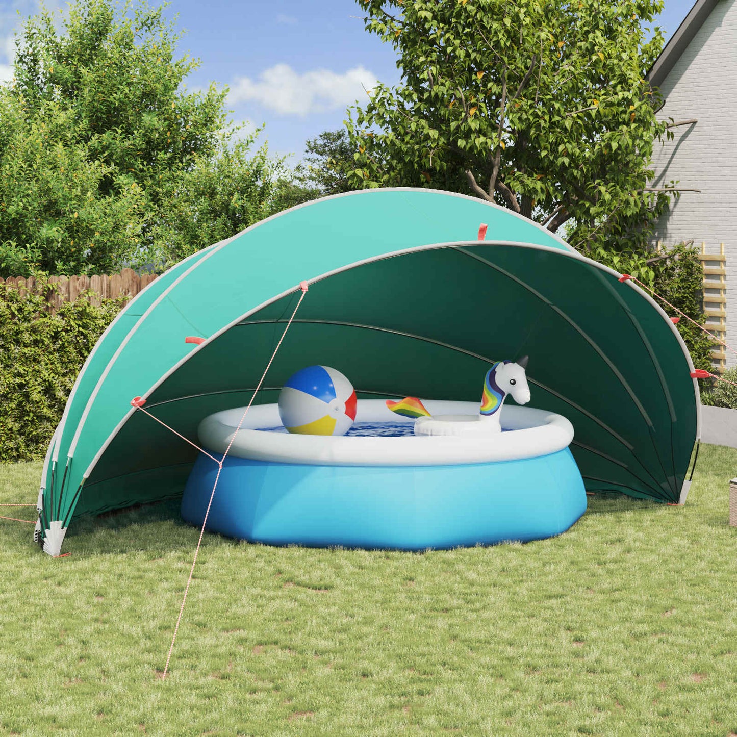 Pool Dome 592 x 590 x 275 cm 185T polyester med PU-belægning