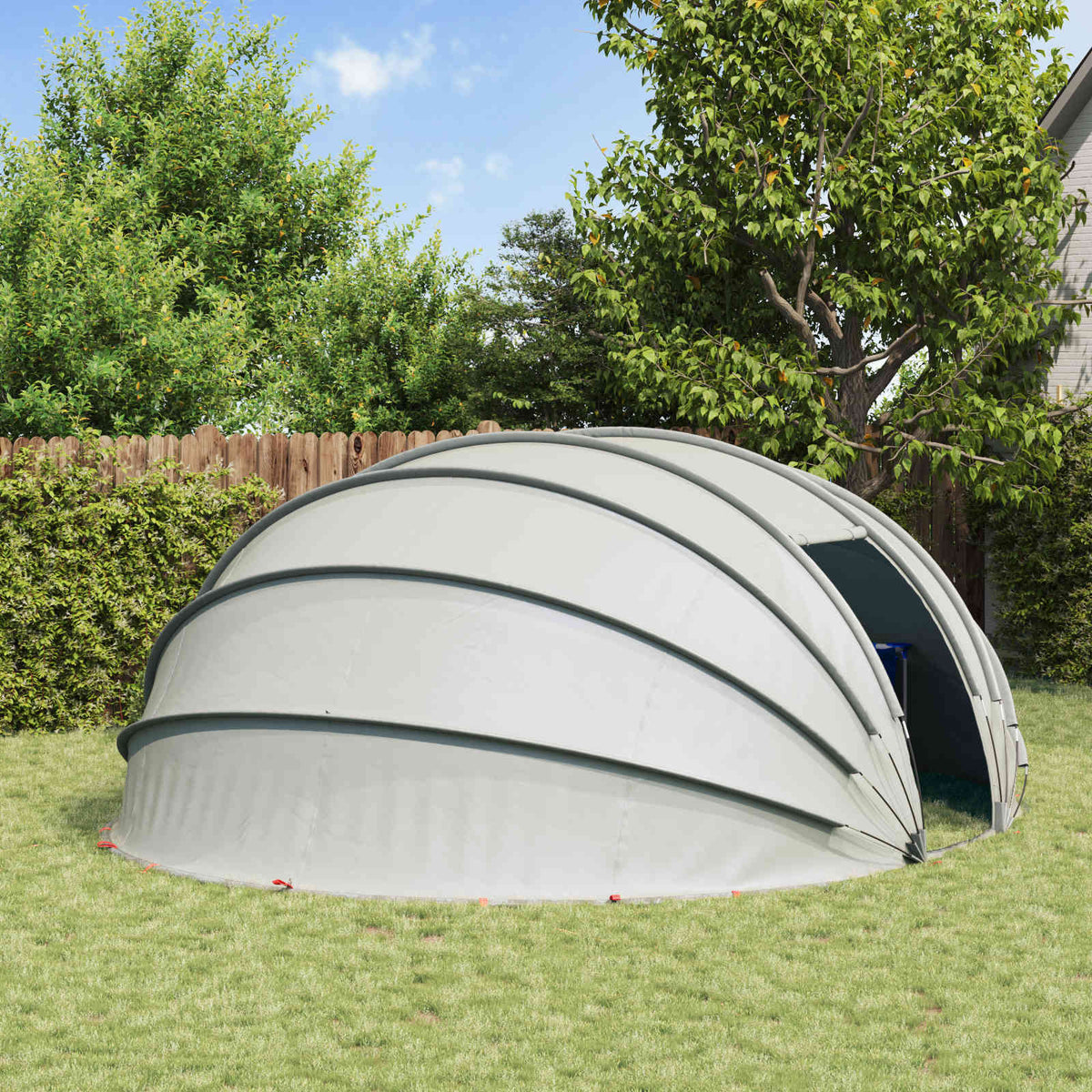 Pooltelt Dome 538 x 440 x 204 cm Grå