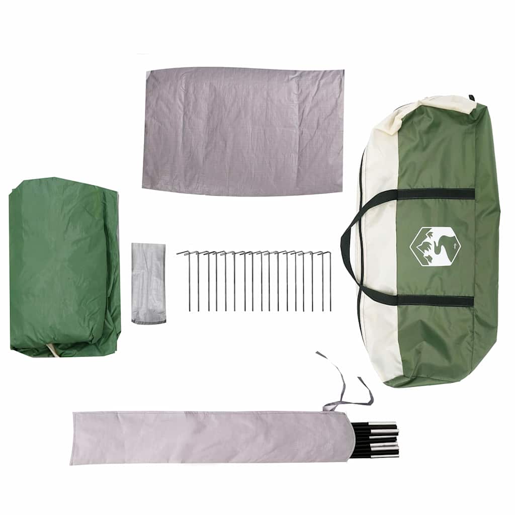Cabin Tent 5-Person med tag Grøn og Hvid 333 x 317 x 194 cm