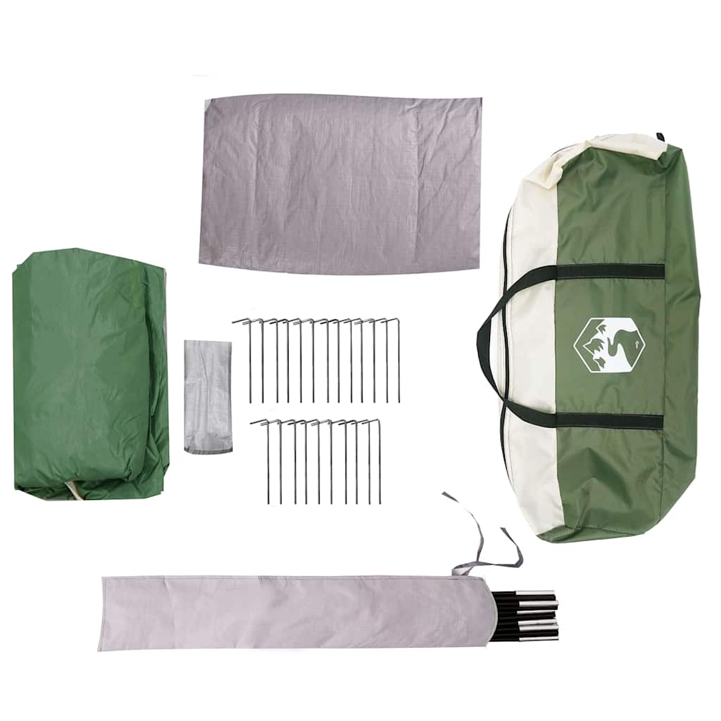 Camping telt til 3 personer Grøn og Hvid 320 x 320 x 203 cm