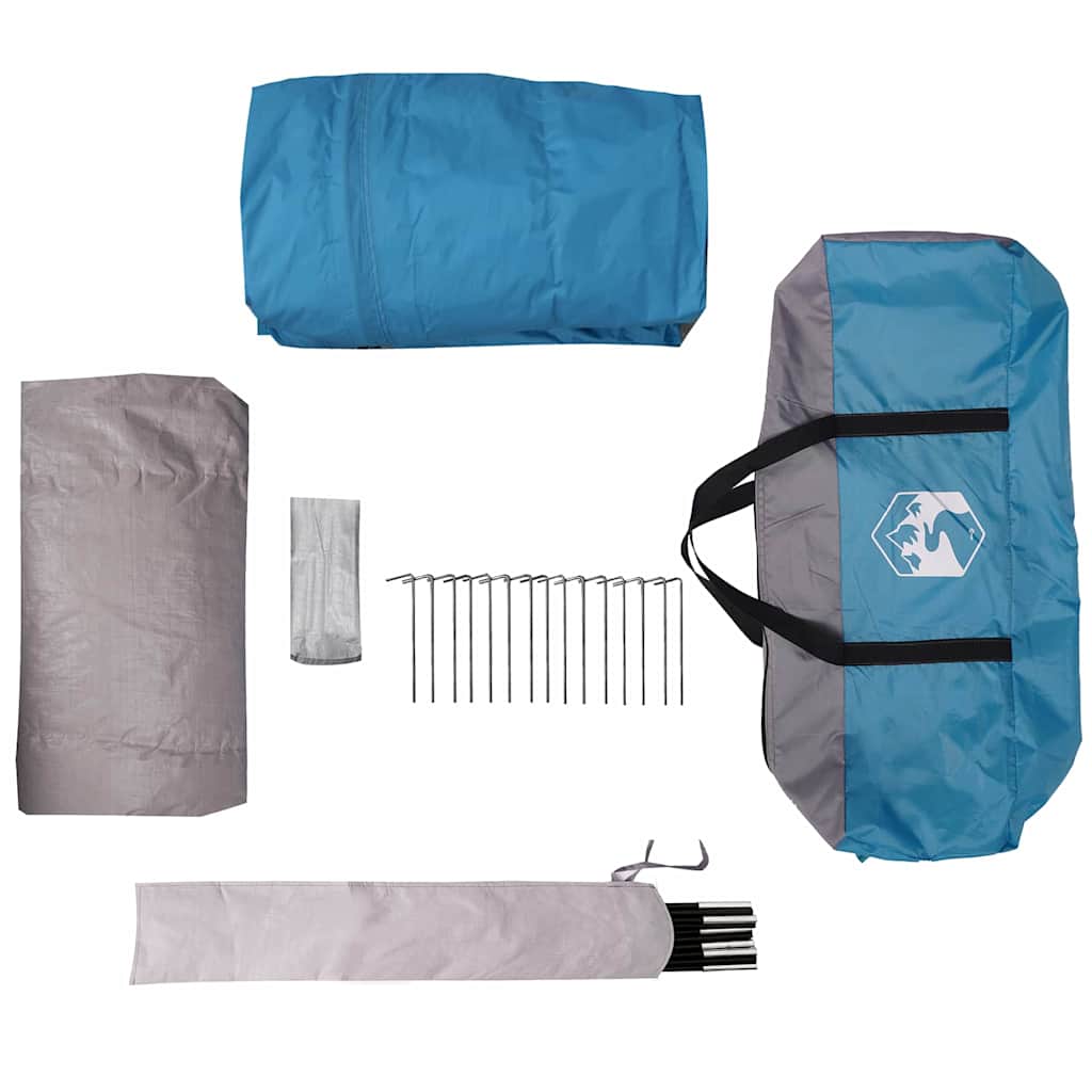 Cabin tent til 12 personer Blå og grå 500 x 500 x 294 cm