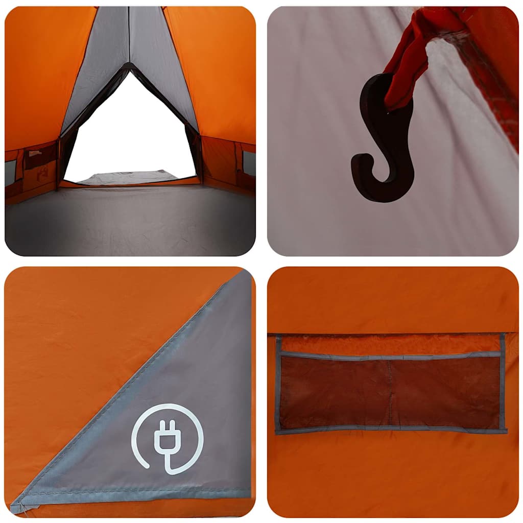 Teepee Telt 8-Personer 8 personer Grå og orange