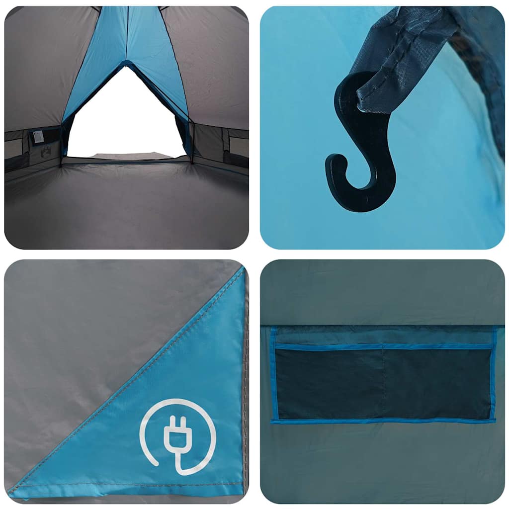 Teepee Telt 4-Person 4 personer Blå og grå