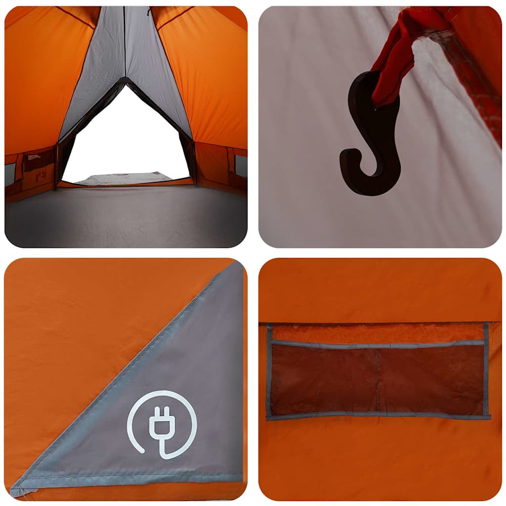 Teepee Telt 4-Person 4 personer Grå og orange