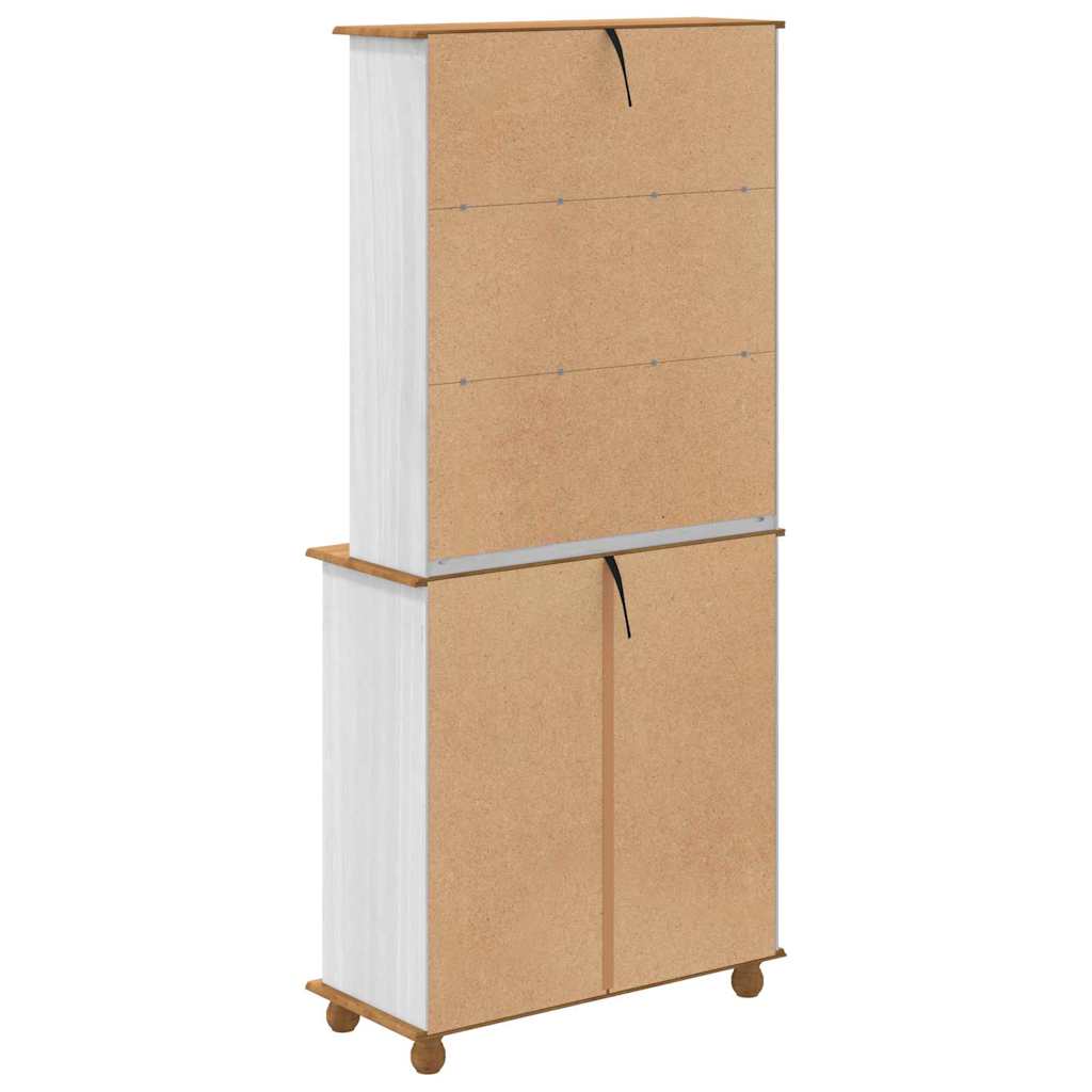 Skab med skuffe ASKIM Hvid 91 x 40 x 200,5 cm Massiv fyrretræ