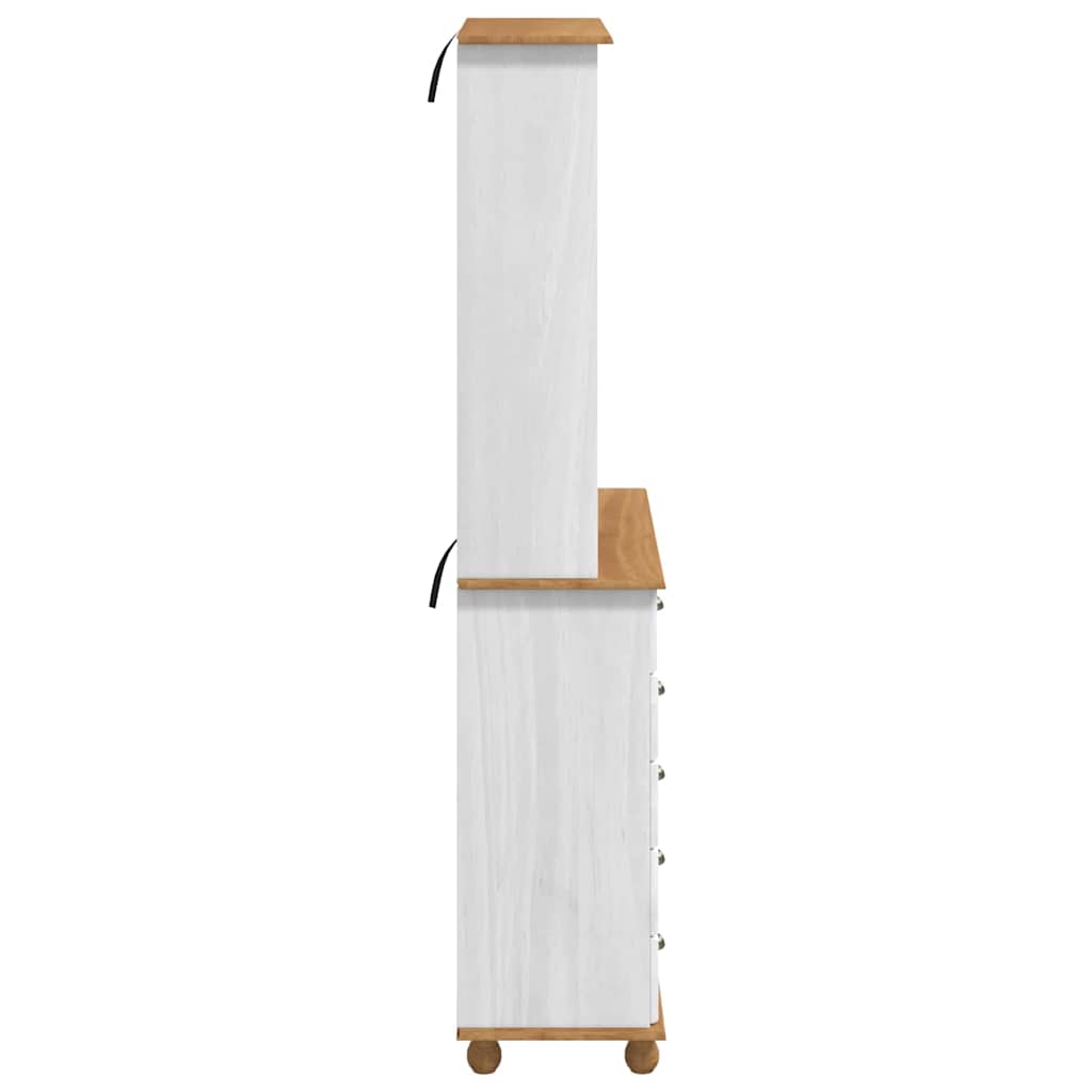 Skab med skuffe ASKIM Hvid 91 x 40 x 200,5 cm Massiv fyrretræ