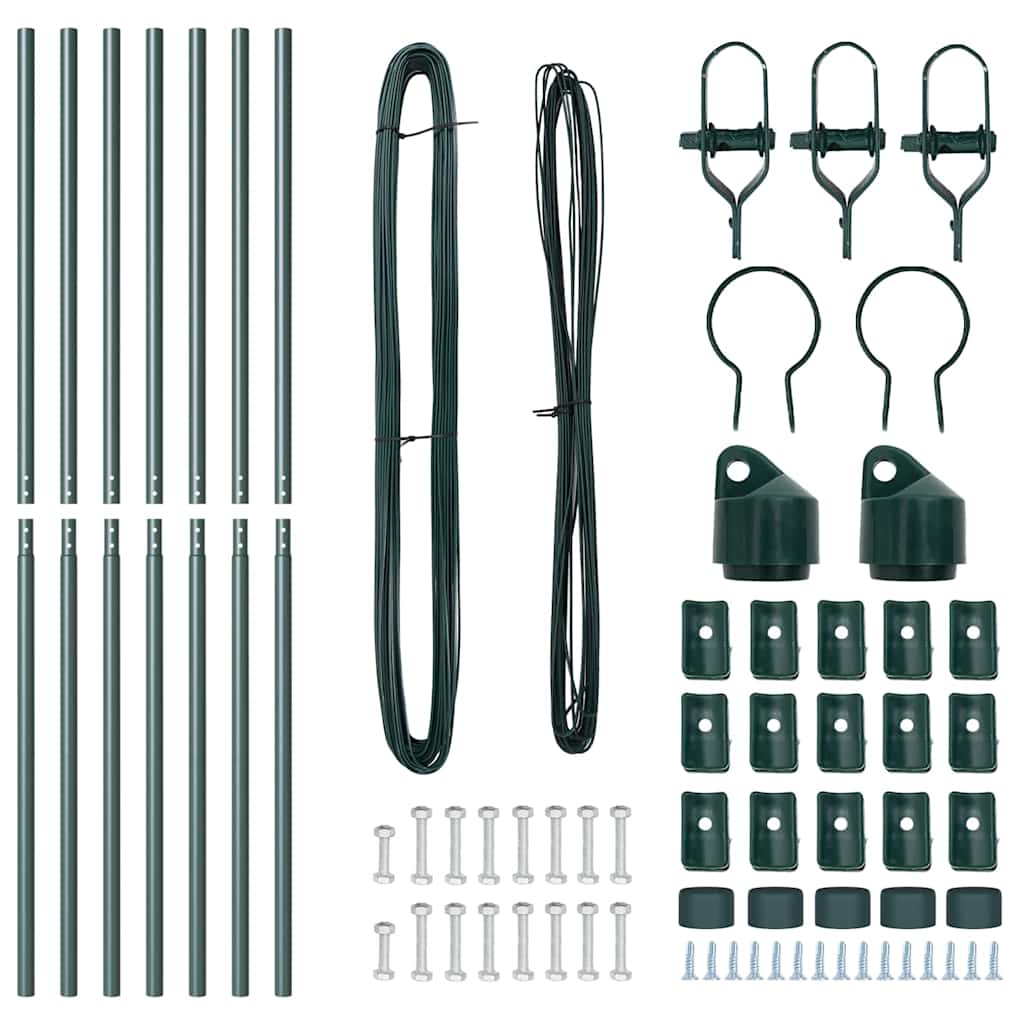 Einbetonierter Zaunpfosten 7 stk. Grøn Pulverlakeret stål