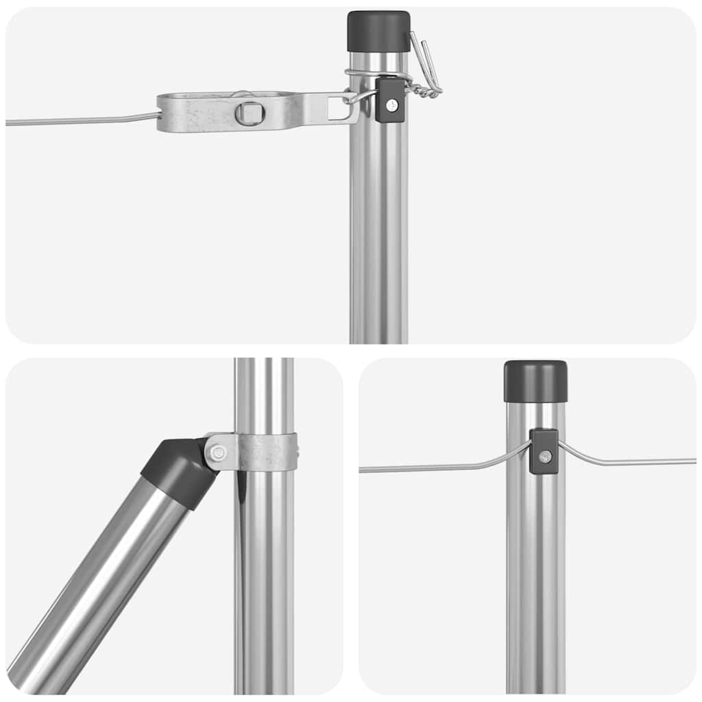 Einbetonierter Zaunpfosten 13 stk. Sølv Pulverlakeret stål