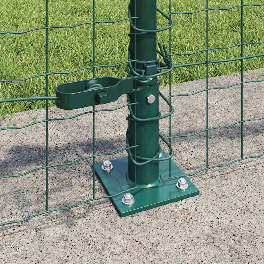 Hegn stang med beton base 7 stk. Grøn Pulverlakeret stål