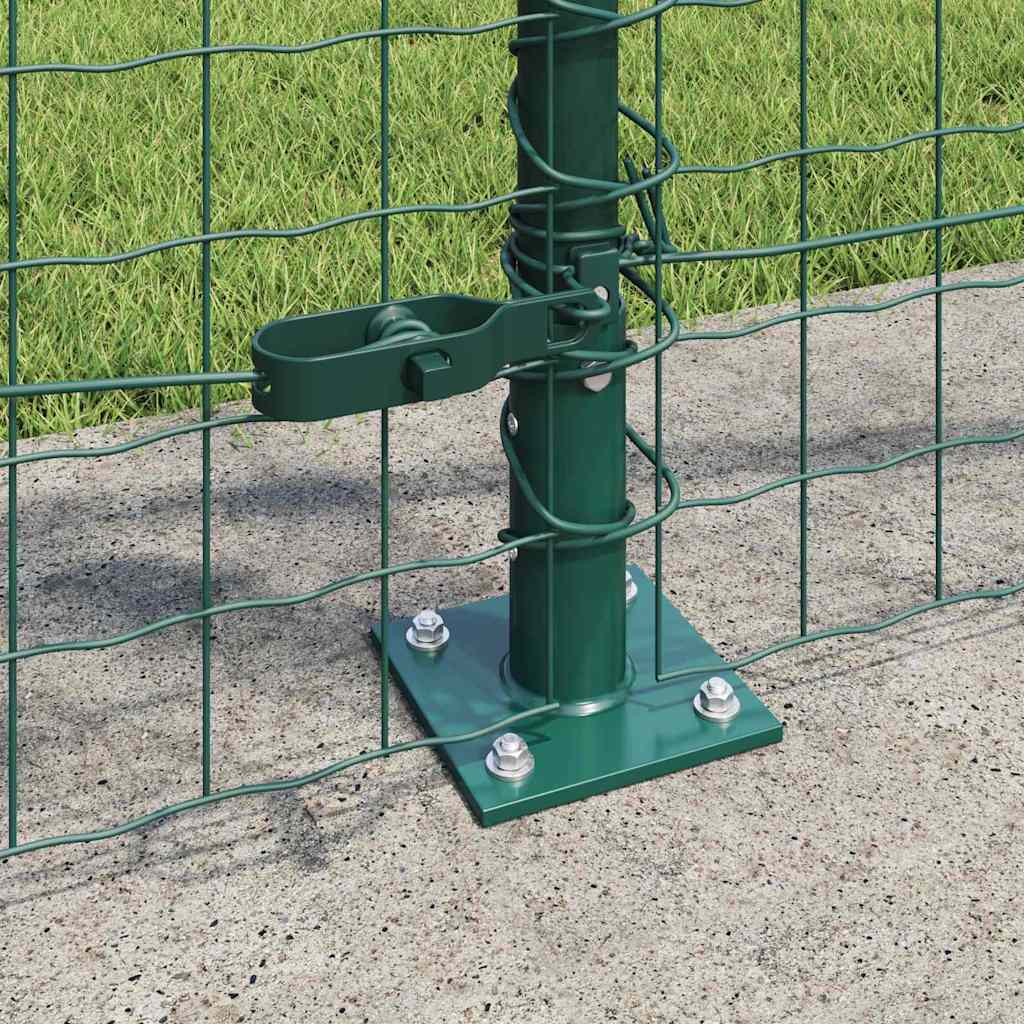 Hegn stang med beton base 7 stk. Grøn Pulverlakeret stål