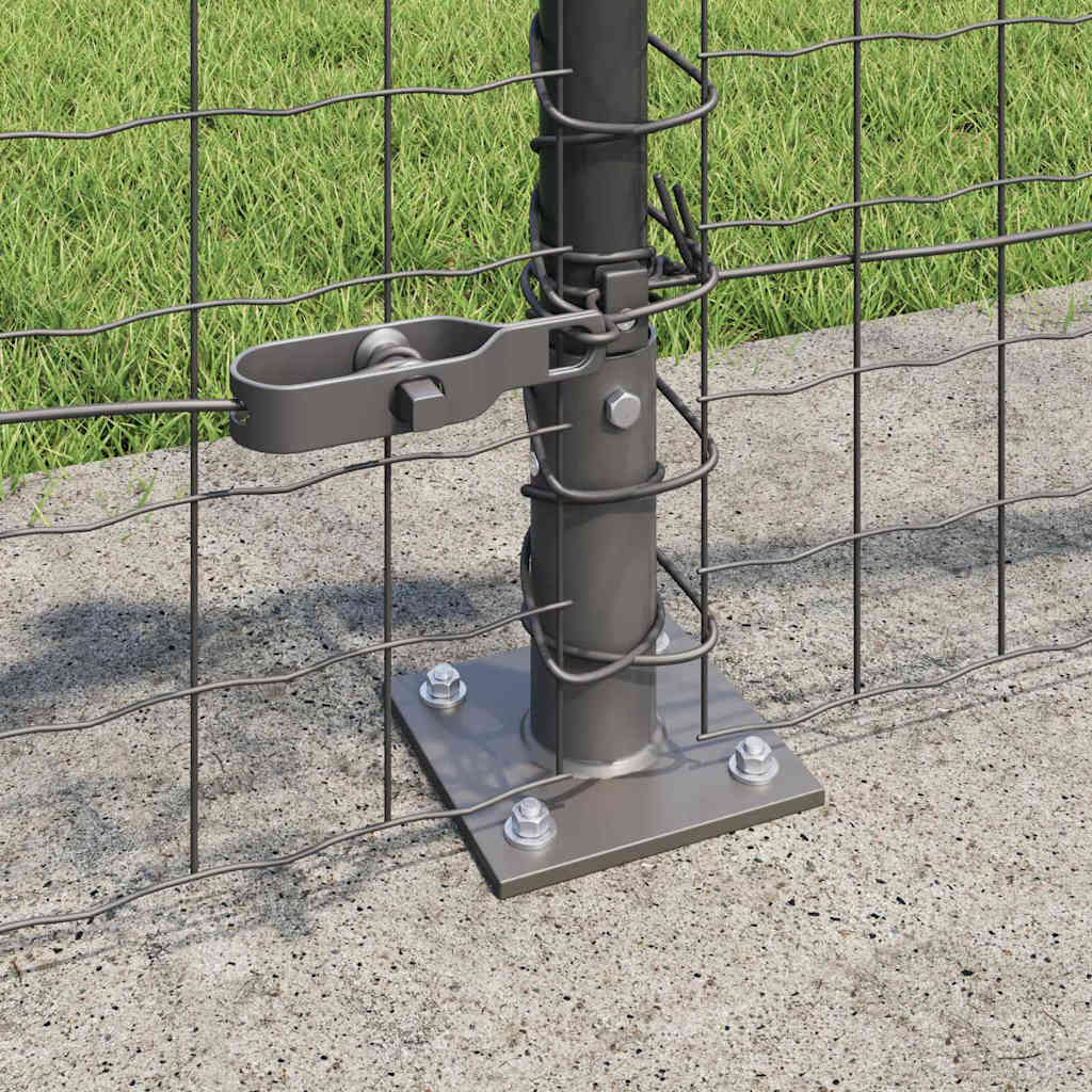 Hegn stang med beton base 7 stk. Grå Pulverlakeret stål