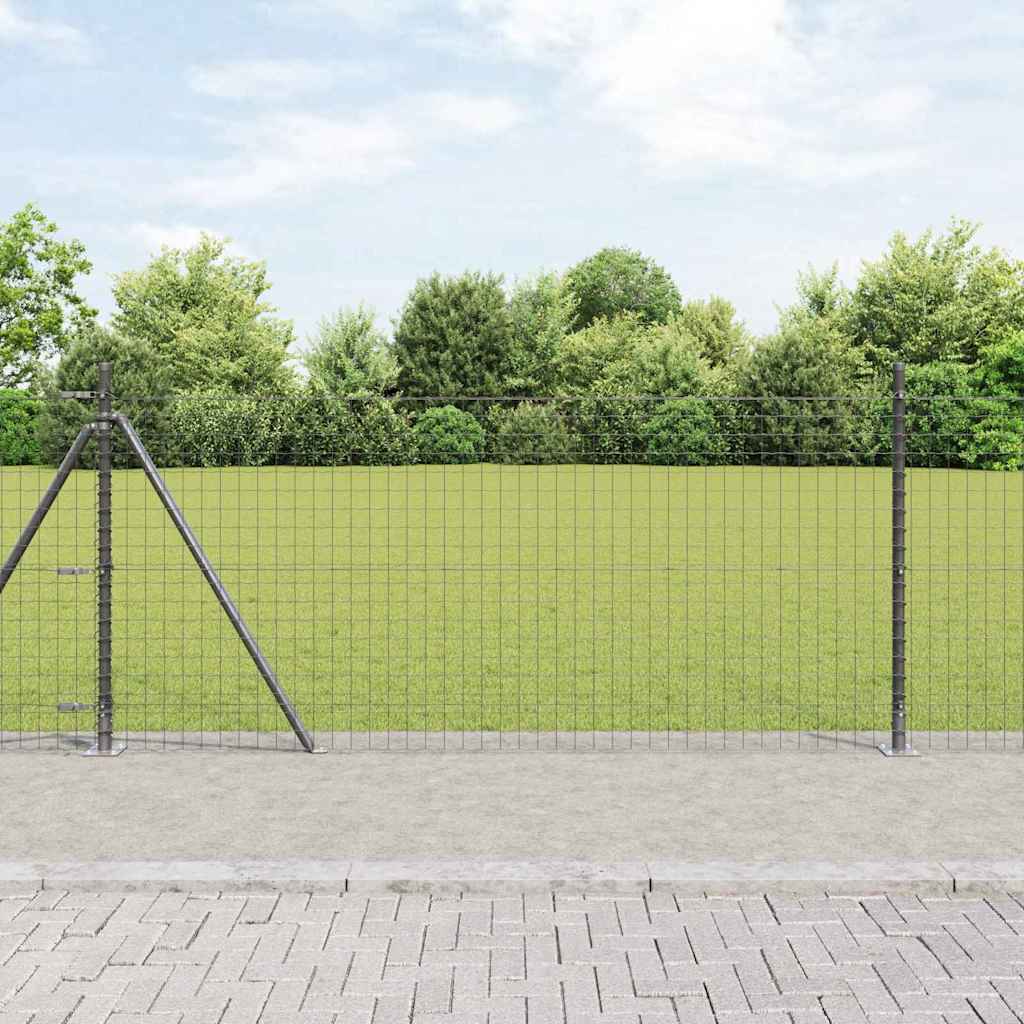 Hegn stang med beton base 7 stk. Grå Pulverlakeret stål