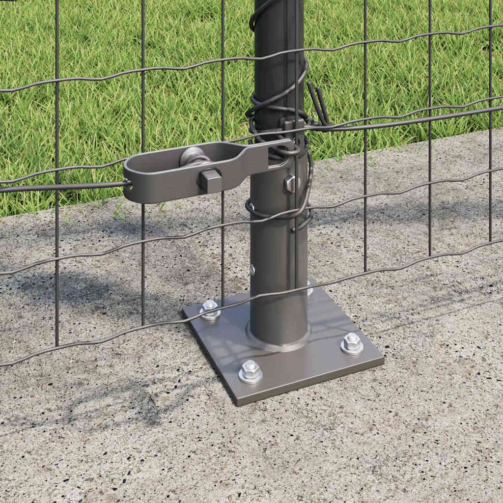 Hegn stang med beton base 7 stk. Grå Pulverlakeret stål