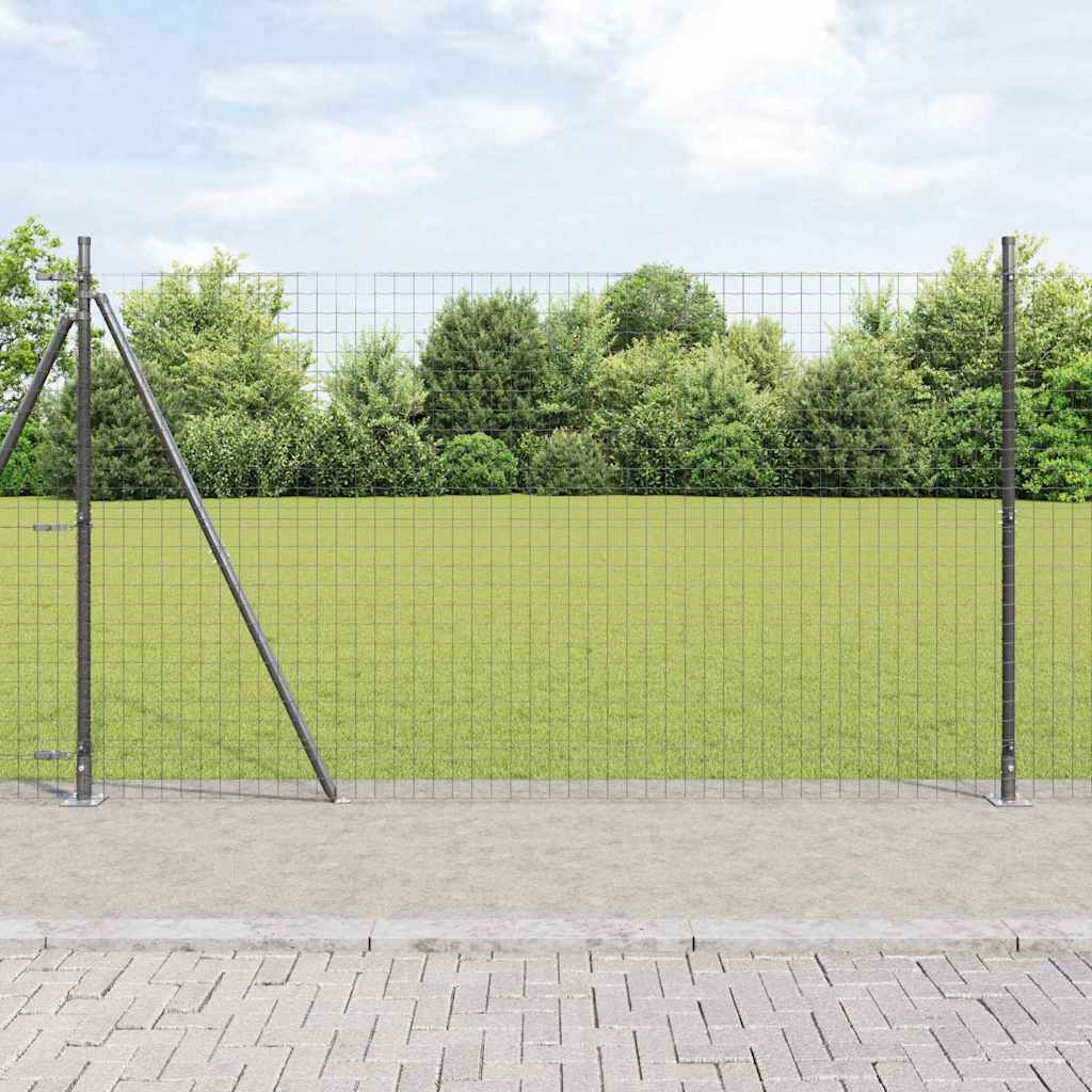 Hegn stang med beton base 13 stk. Grå Pulverlakeret stål