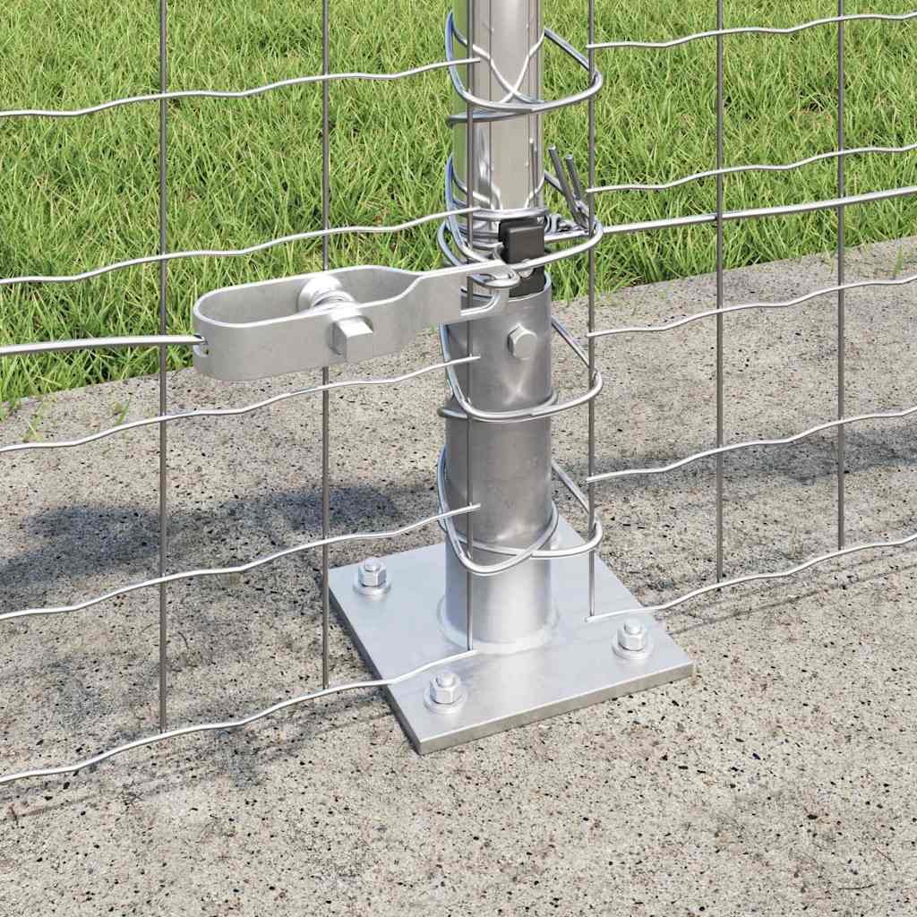 Hegn stang med beton base 7 stk. Sølv Pulverlakeret stål