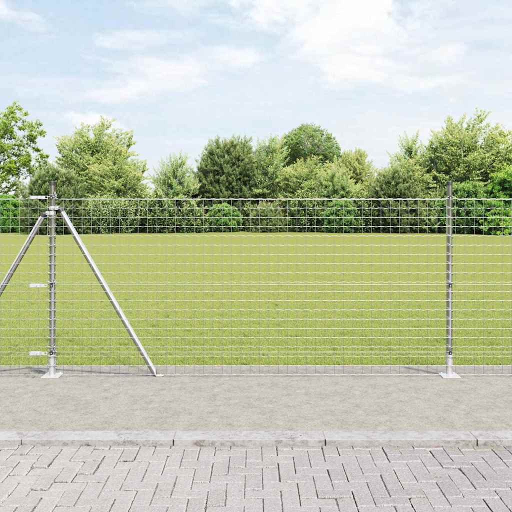 Hegn stang med beton base 7 stk. Sølv Pulverlakeret stål