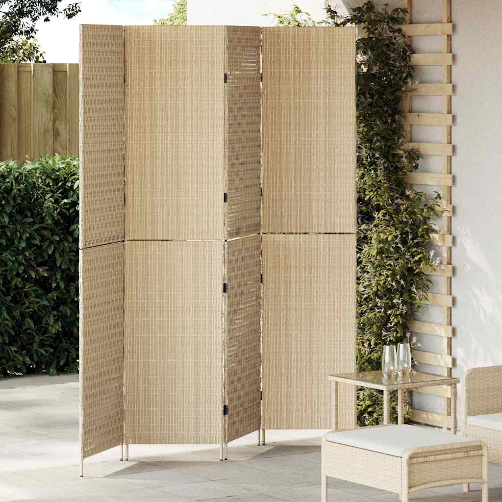 Rumdeler Beige 195 x 200 cm polyrattan