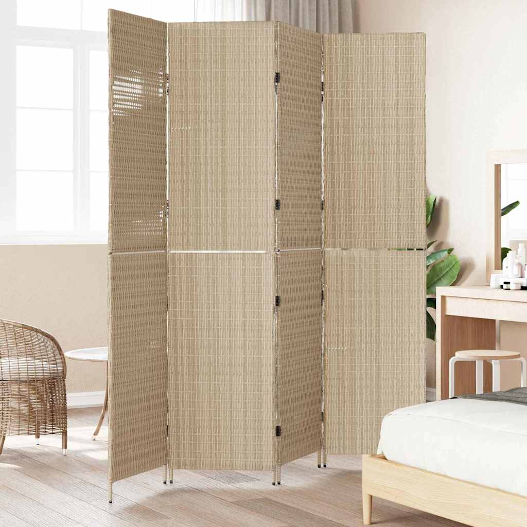 Rumdeler Beige 195 x 200 cm polyrattan