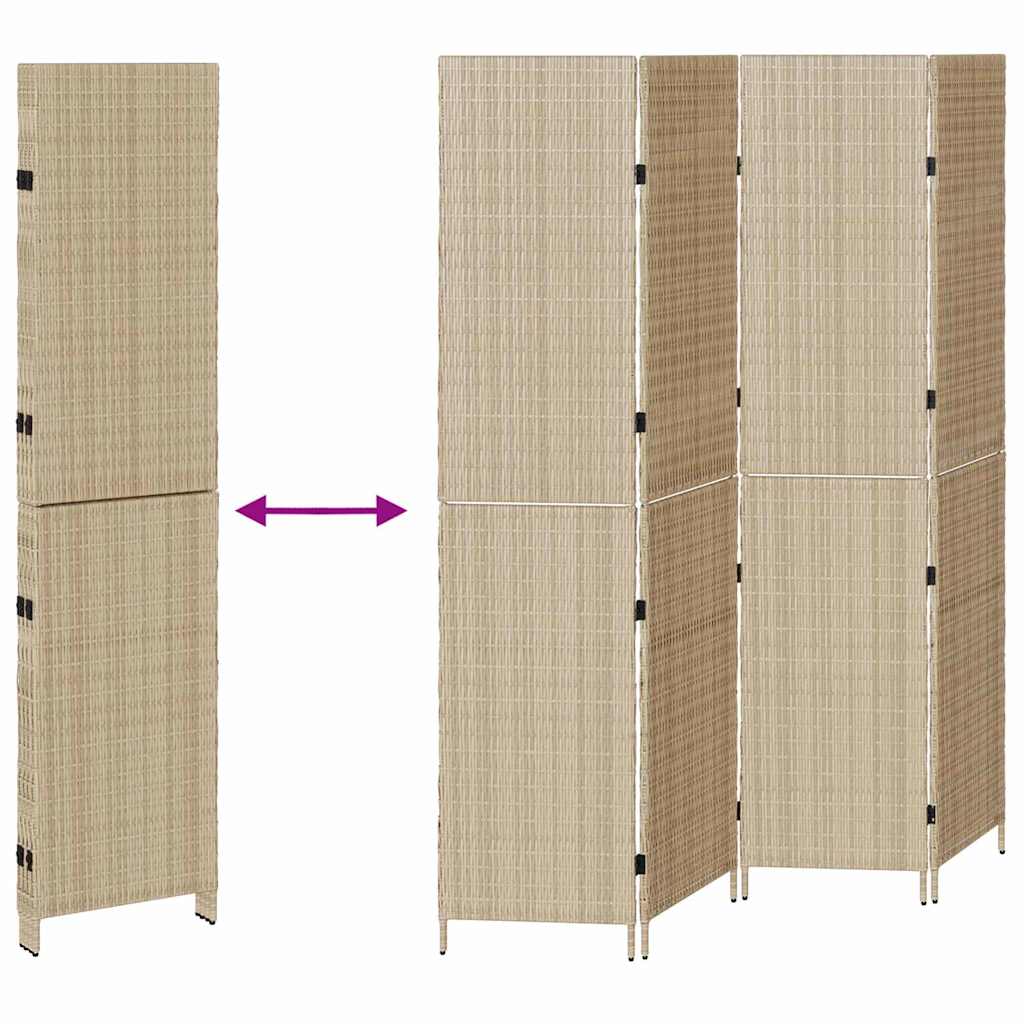 Rumdeler Beige 195 x 200 cm polyrattan