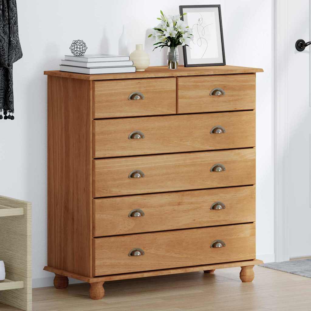 Skuffeskab ASKIM Brun 91 x 40 x 95,5 cm Massiv fyrretræ