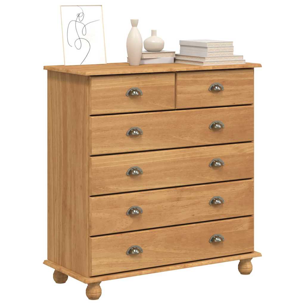 Skuffeskab ASKIM Brun 91 x 40 x 95,5 cm Massiv fyrretræ