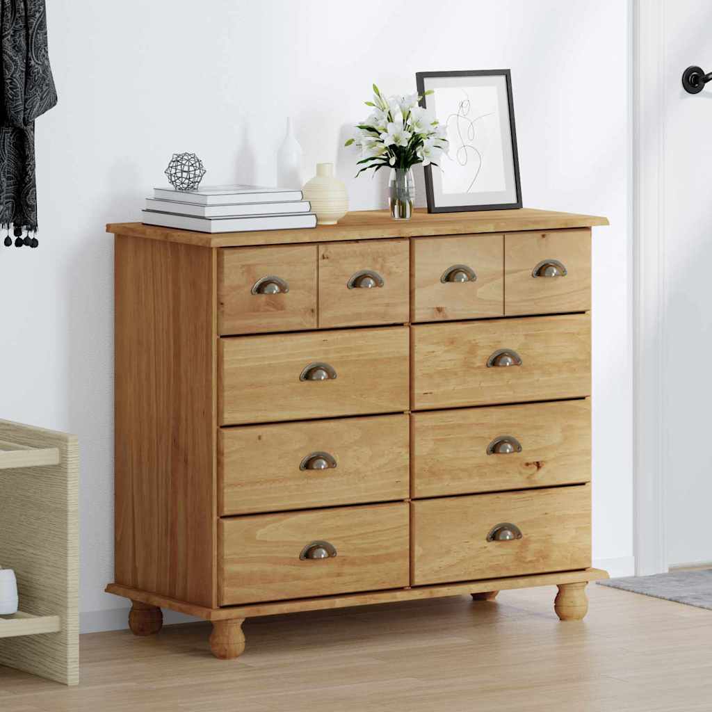 Skuffeskab ASKIM Brun 91 x 40 x 79 cm Massiv fyrretræ