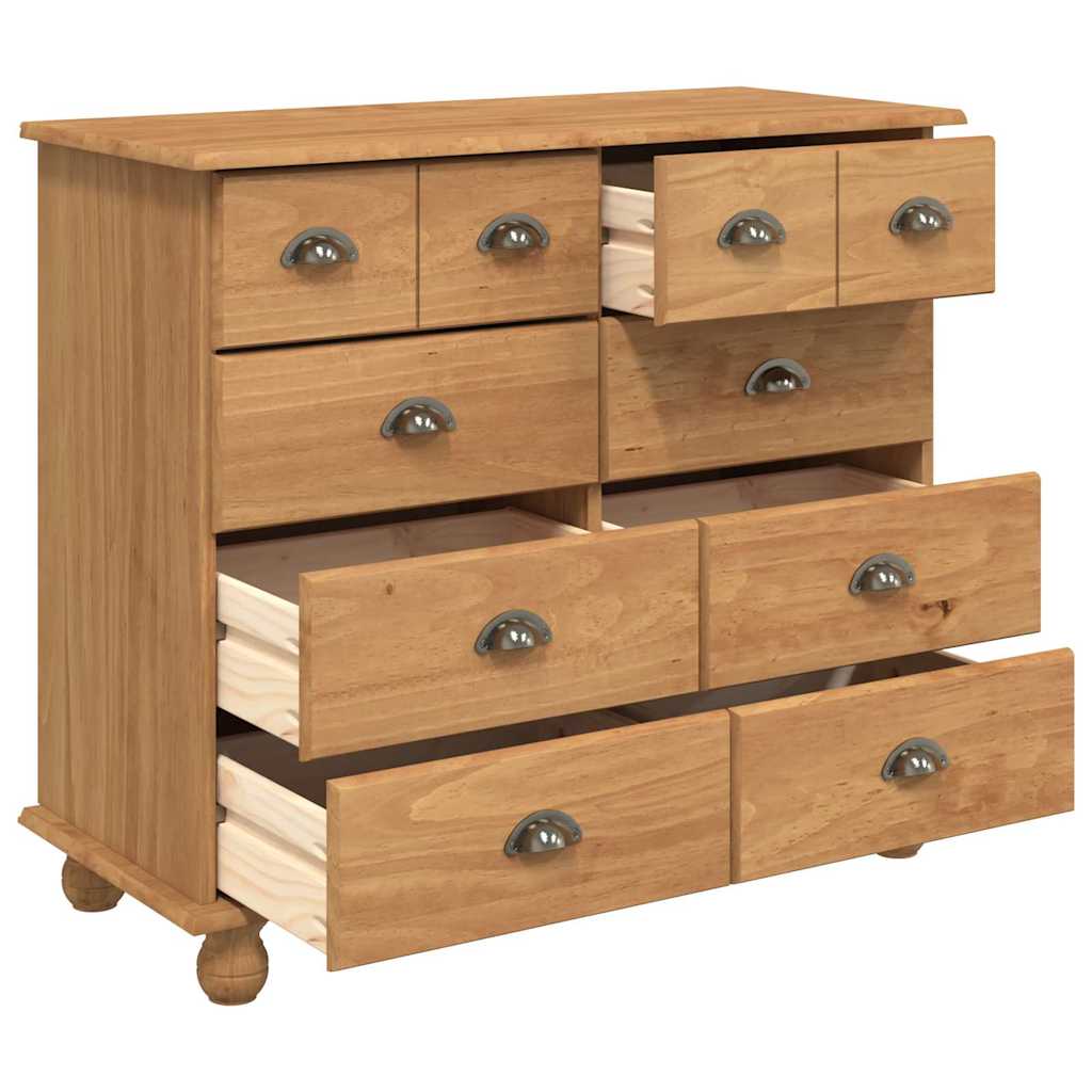 Skuffeskab ASKIM Brun 91 x 40 x 79 cm Massiv fyrretræ