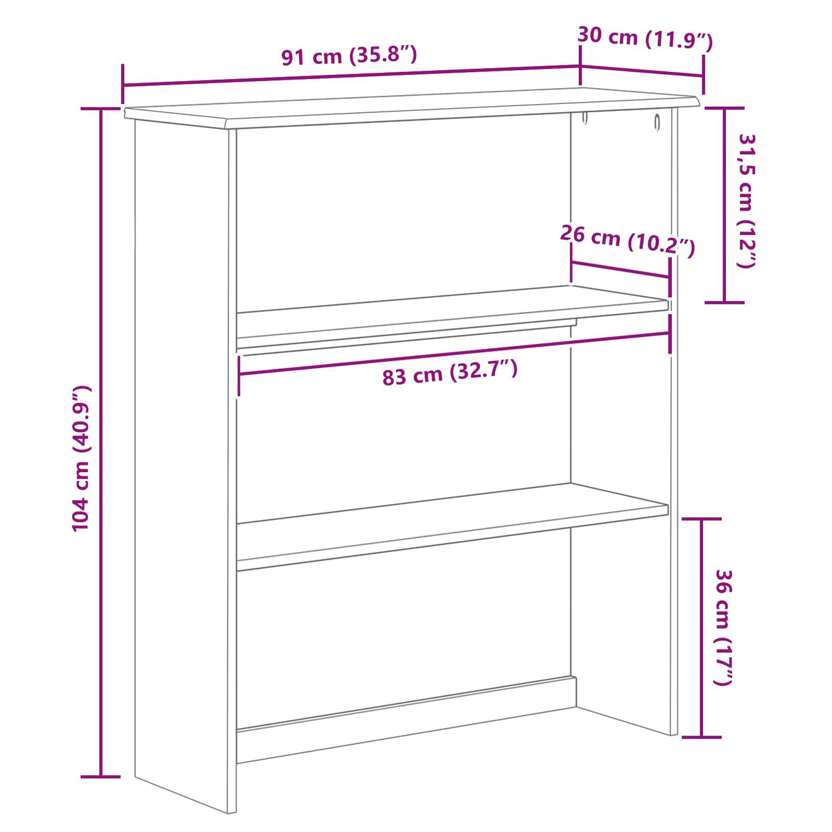 Skab ASKIM 91 x 30 x 104 cm Massivt fyrretræ