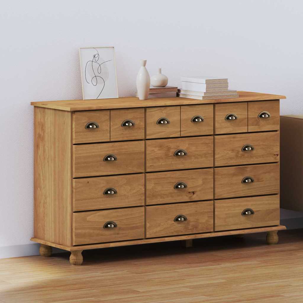 Skuffeskab ASKIM Brun 79 x 40 x 133,5 cm Massiv fyrretræ
