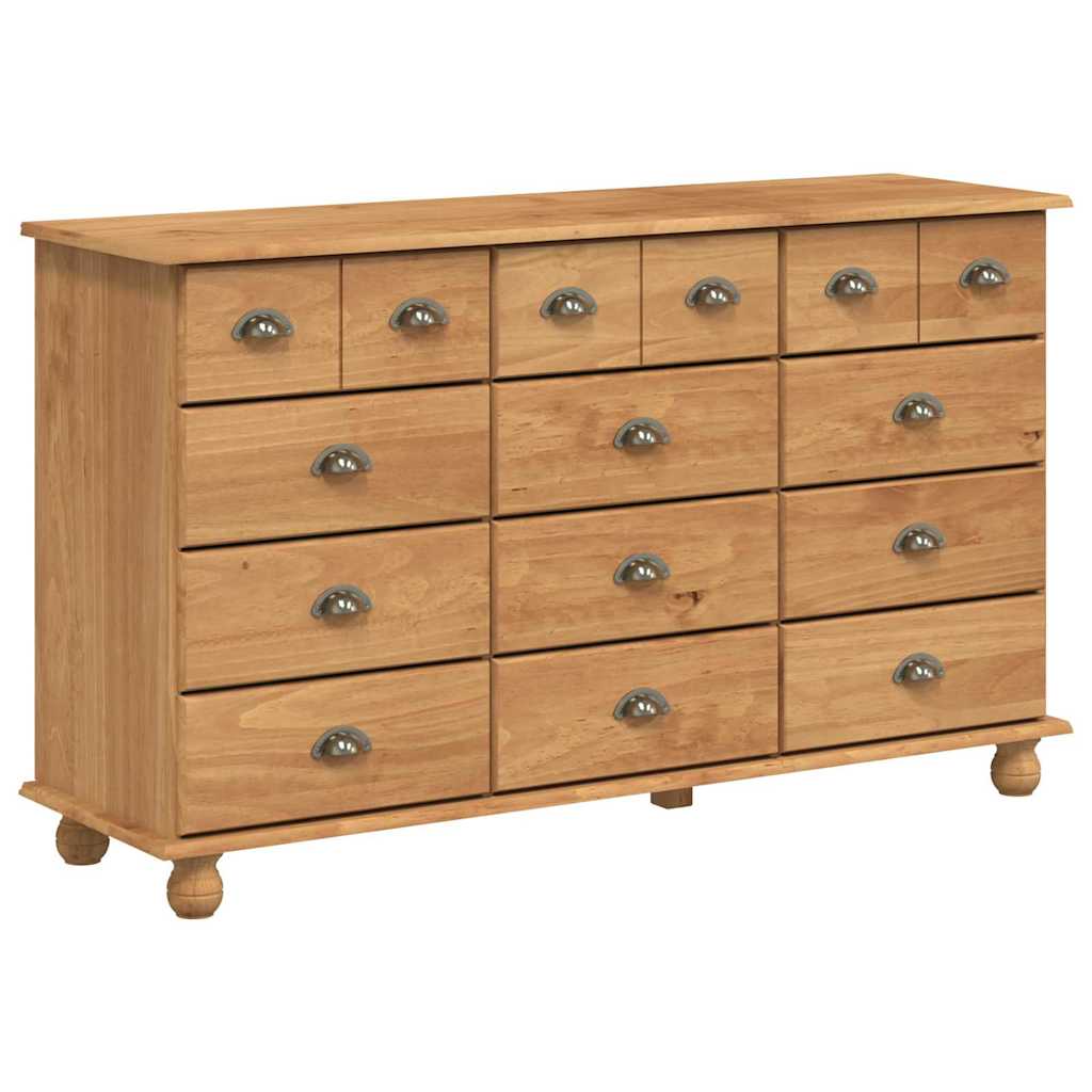 Skuffeskab ASKIM Brun 79 x 40 x 133,5 cm Massiv fyrretræ