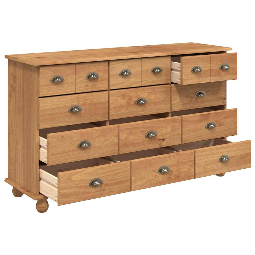 Skuffeskab ASKIM Brun 79 x 40 x 133,5 cm Massiv fyrretræ