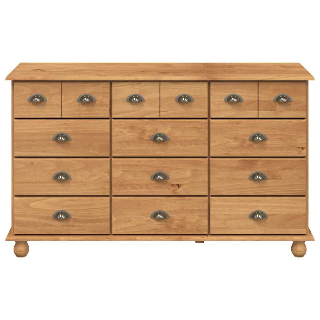 Skuffeskab ASKIM Brun 79 x 40 x 133,5 cm Massiv fyrretræ