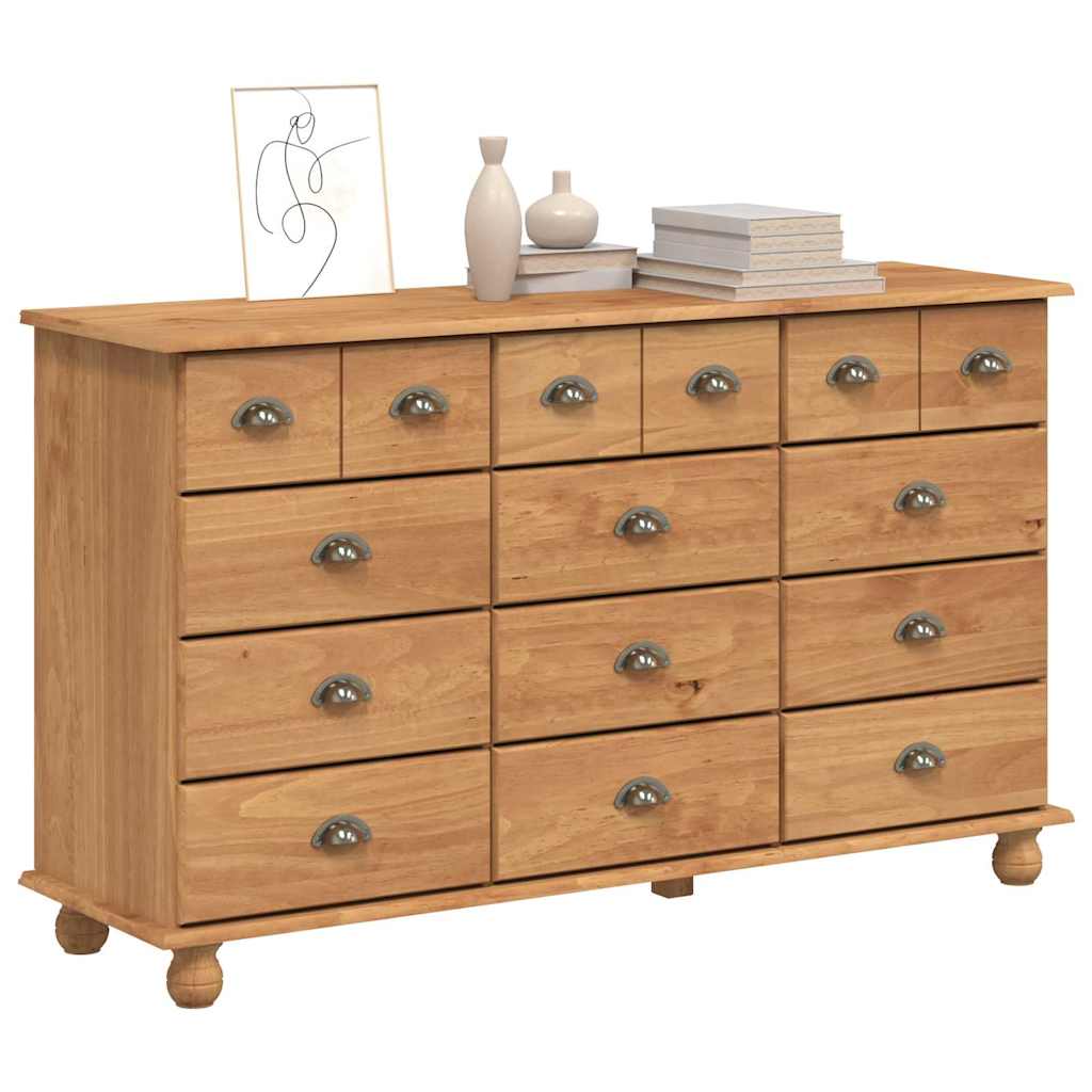 Skuffeskab ASKIM Brun 79 x 40 x 133,5 cm Massiv fyrretræ