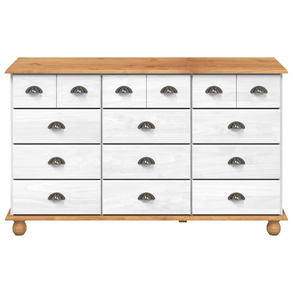 Skuffeskab ASKIM Hvid 79 x 40 x 133,5 cm Massiv fyrretræ