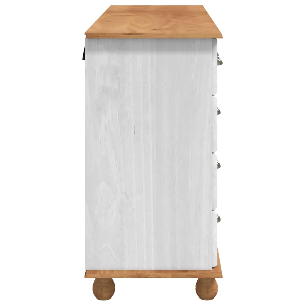 Skuffeskab ASKIM Hvid 79 x 40 x 133,5 cm Massiv fyrretræ
