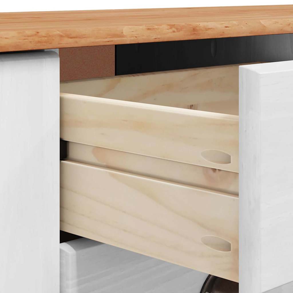 Sideboard med skuffe ASKIM 133,5 x 40 x 79 cm Massivt fyrretræ