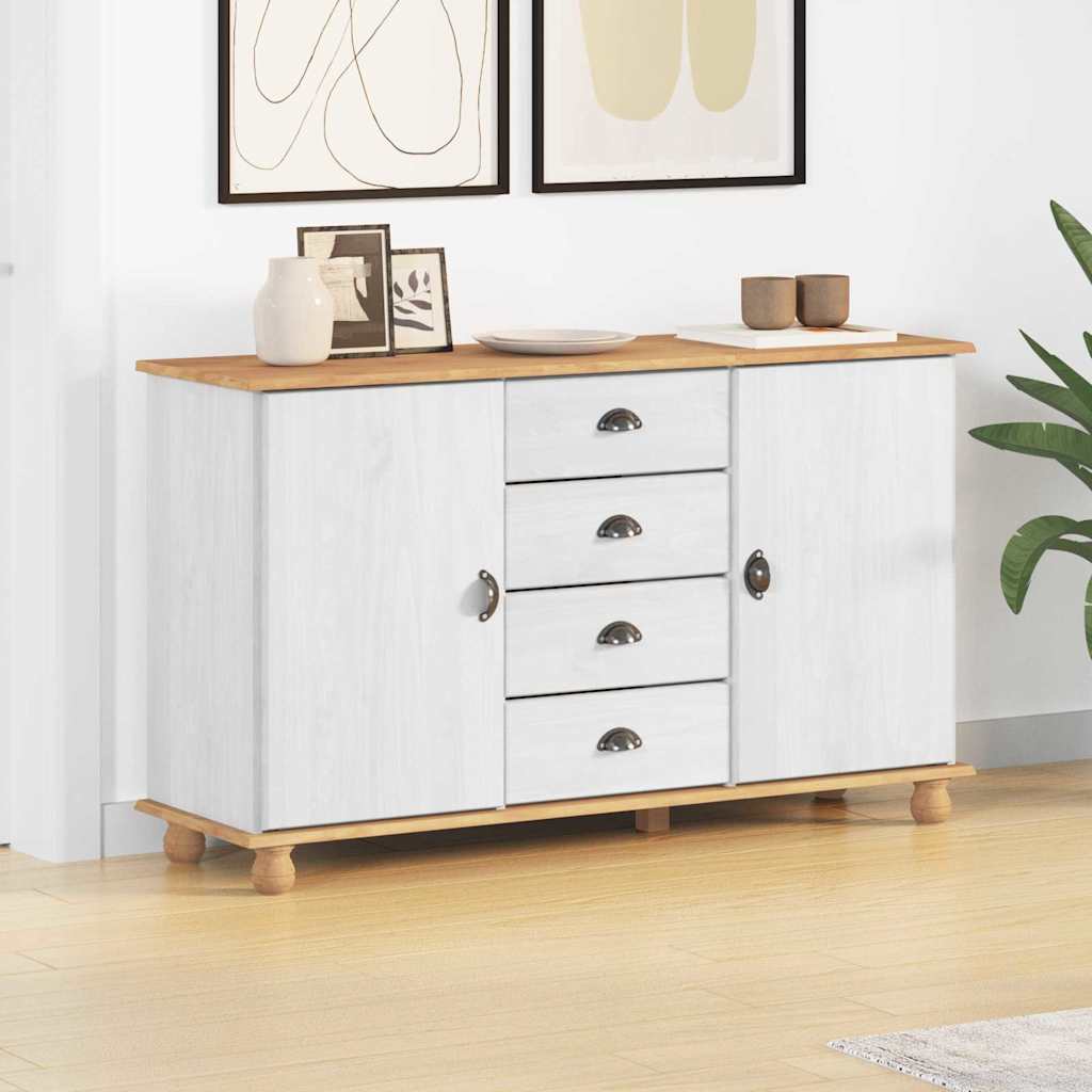 Sideboard med skuffe ASKIM 133,5 x 40 x 79 cm Massivt fyrretræ