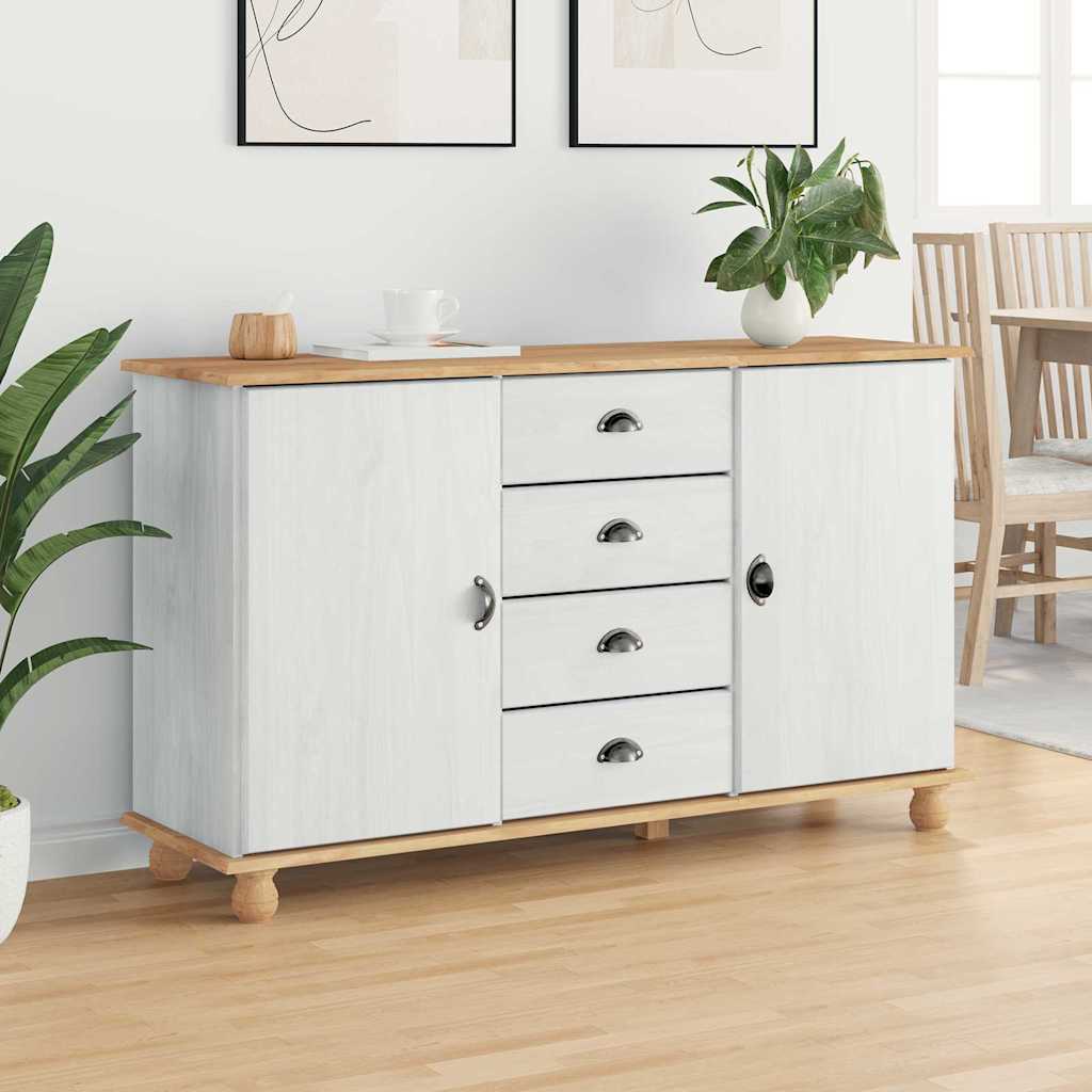 Sideboard med skuffe ASKIM 133,5 x 40 x 79 cm Massivt fyrretræ