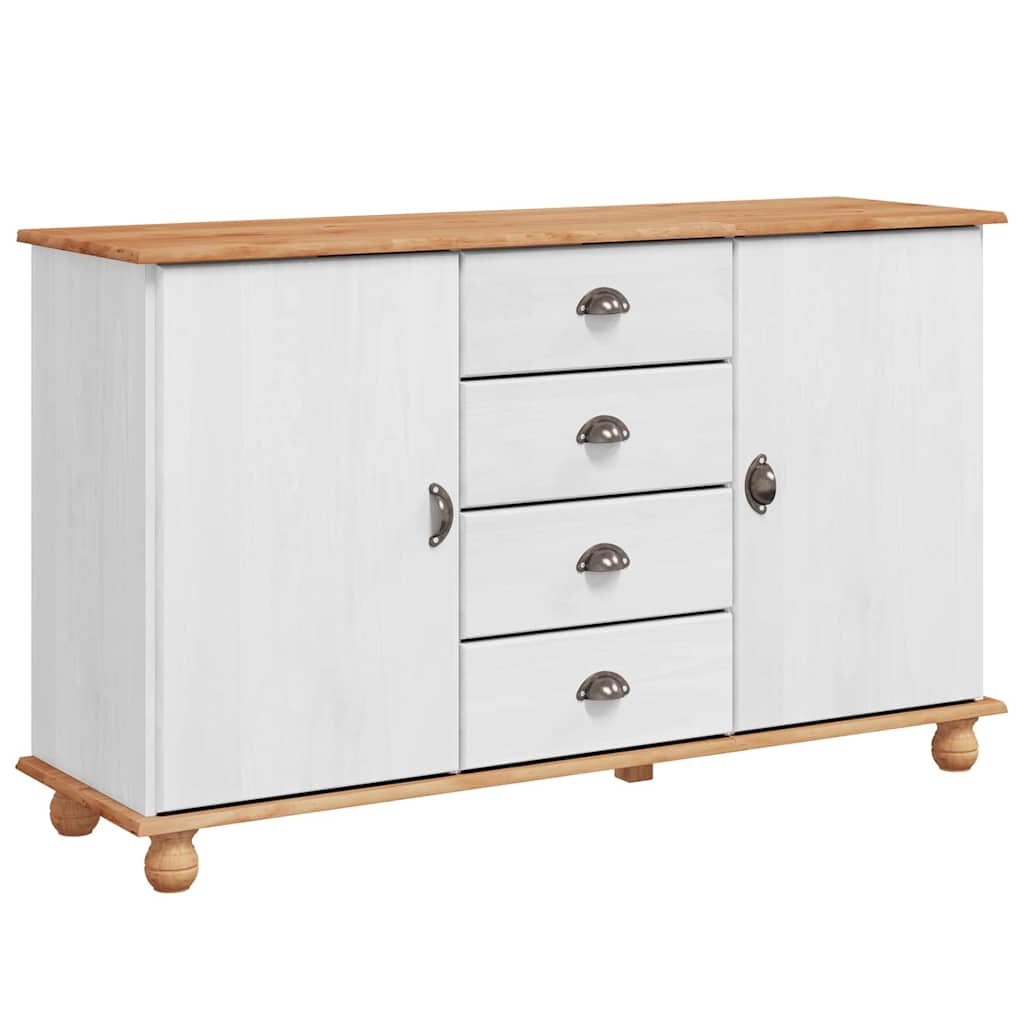 Sideboard med skuffe ASKIM 133,5 x 40 x 79 cm Massivt fyrretræ