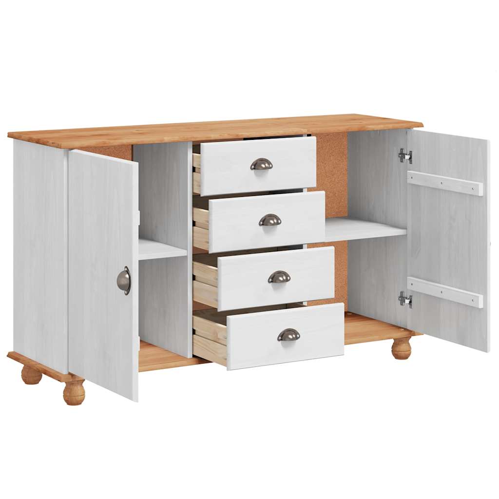Sideboard med skuffe ASKIM 133,5 x 40 x 79 cm Massivt fyrretræ