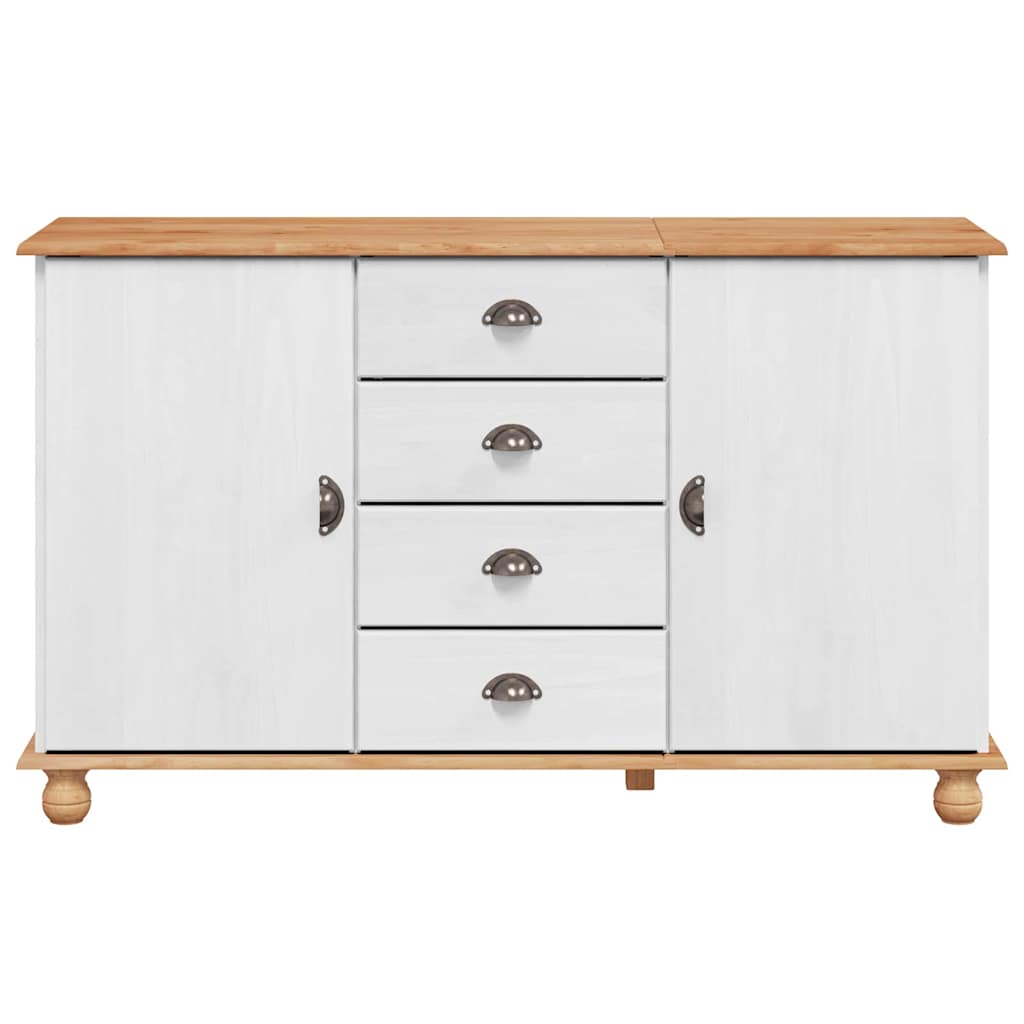 Sideboard med skuffe ASKIM 133,5 x 40 x 79 cm Massivt fyrretræ