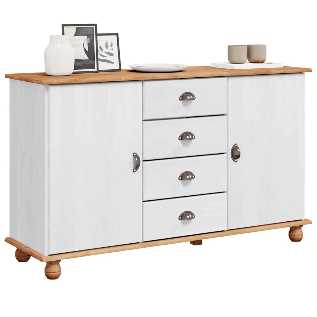 Sideboard med skuffe ASKIM 133,5 x 40 x 79 cm Massivt fyrretræ